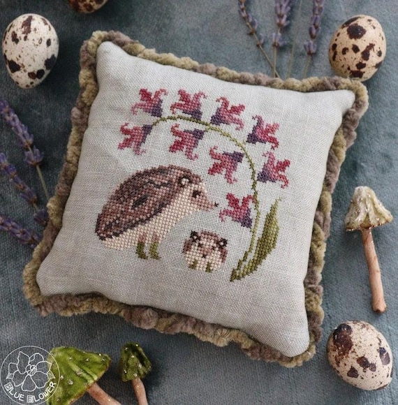 Hedgehog & Hyacinth Counted Cross Stitch Pattern by The Blue Flower