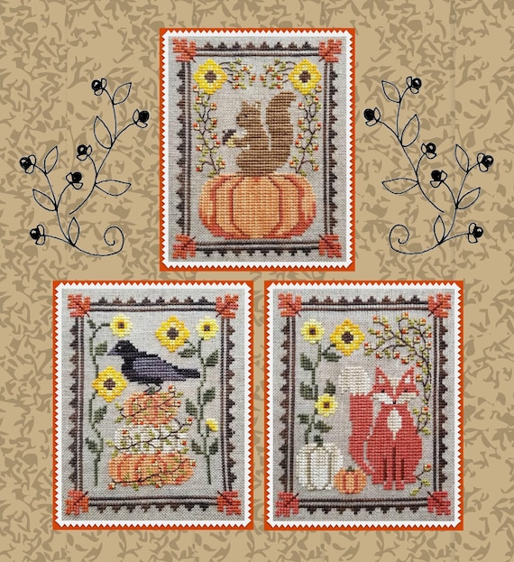 Bittersweet Trio Counted Cross Stitch Pattern by Waxing Moon Designs #200 Hardcopy printed pattern