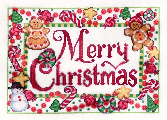Candy Cane Christmas Counted Cross Stitch Chart ~ designed by Ursula Michael