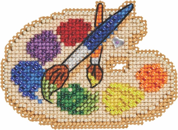 Mill Hill 2024 Spring Bouquet Beaded Cross Stitch Kit ~ Painter's Palette ~