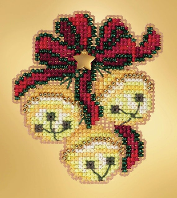Mill Hill 2019 Winter Holiday Beaded Cross Stitch Kit ~ Jingle Bell Trio ~