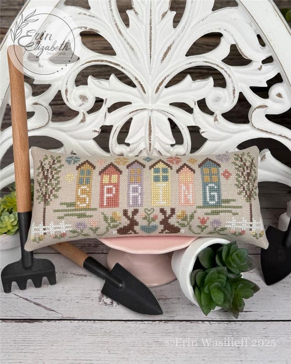 Spring Counted Cross Stitch leaflet by Erin Elizabeth Designs