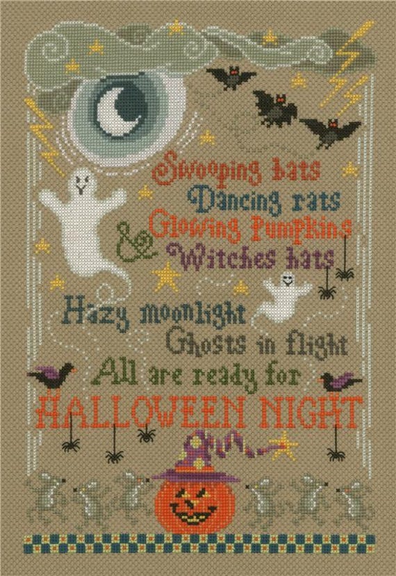 Sandra Cozzolino Imaginating Cross Stitch Leaflet ~ Halloween Night ~ #2622 Printed Pattern