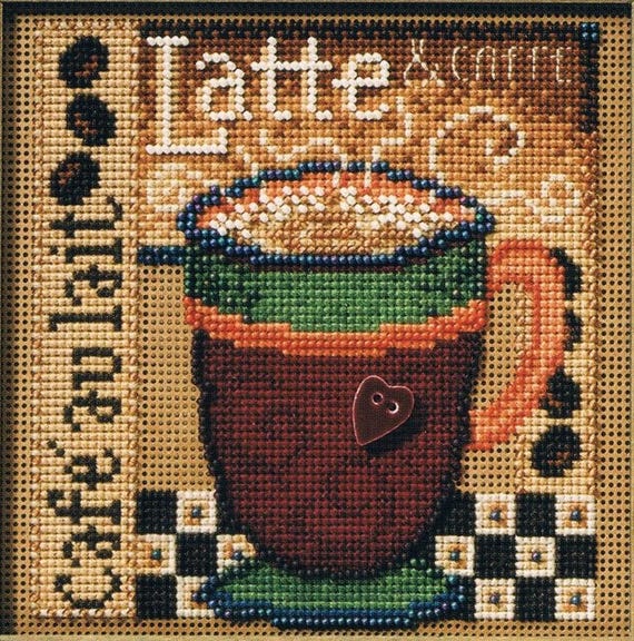 Mill Hill Autumn Series Buttons and Beads Counted Cross Stitch Kit ~ Latte