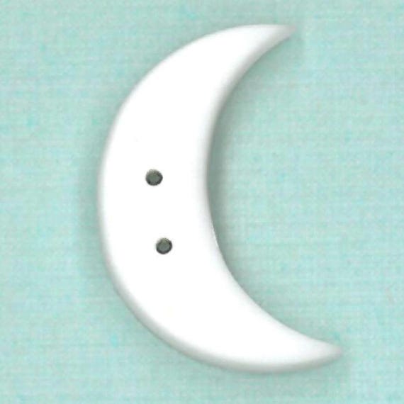 Just Another Button Company Polymer Clay Button ~ White Moon ~ 3302