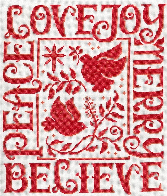 Ursula Michael Imaginating Counted Cross Stitch Leaflet ~Love, Joy, Merry  ~ 3478