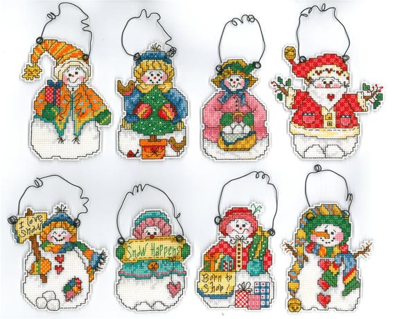 Robin Kingsley Counted Cross Stitch Pattern ~ Snowy Day Snowmen~ 1564