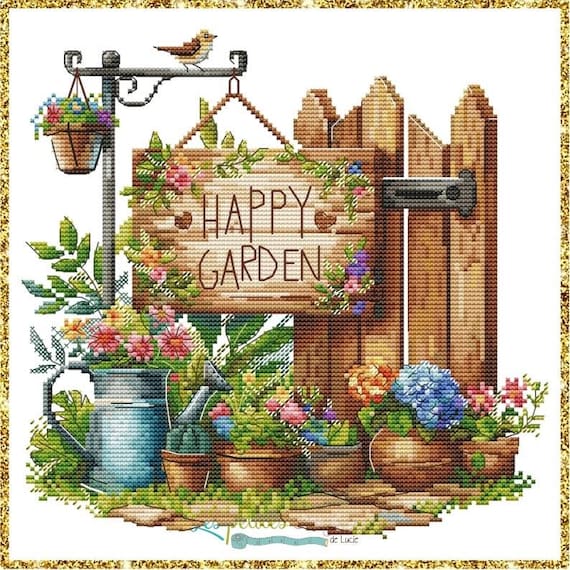 Happy Garden counted cross stitch pattern by Les petites Croix de Lucie