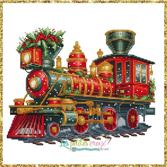 Christmas Train counted cross stitch pattern by Les petites Croix de Lucie