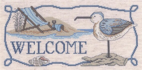 Seaside Welcome 1644K Complete Counted Cross Stitch kit designed by Diane Arthurs