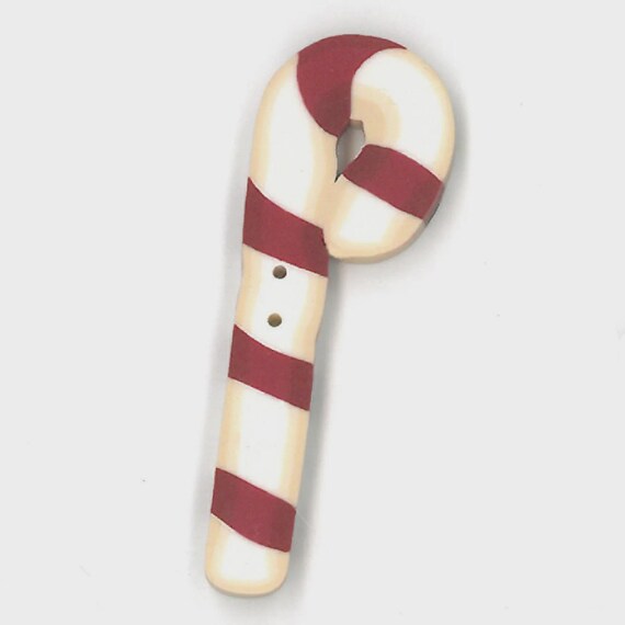 Just Another Button Company Polymer Clay Button ~ Extra Large Flat Candy Cane~ 4655.x