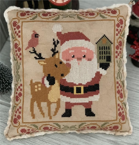 Christmas Hug Counted Cross Stitch Pattern Leaflet by Twin Peak Primitives - Printed Pattern