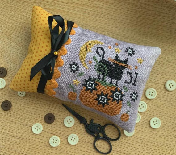 October 31st Pinkeep Counted Cross Stitch Pattern by Stitches by Ethel - Printed Pattern