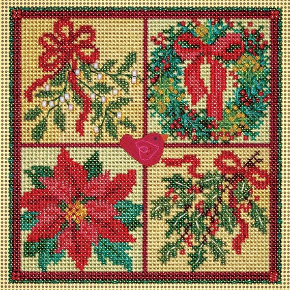 Mill Hill 2023 Winter Series Buttons & Beads Cross Stitch Kit ~ Winter Greens