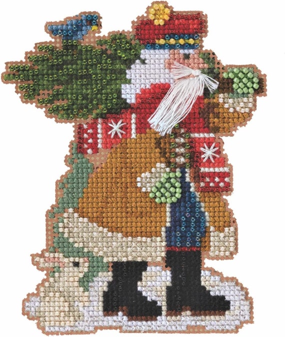 Mill Hill Timberline Santa Beaded Cross Stitch Ornament Kit ~ Douglas Fir Santa ~