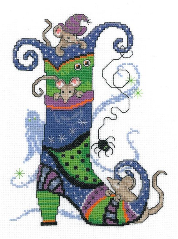 Ursula Michael Imaginating Counted Cross Stitch Chart ~ Halloween Mischief ~ Paper Pattern