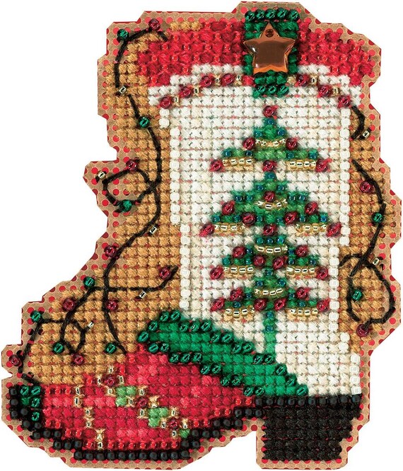 Mill Hill 2017 Winter Holiday Beaded Cross Stitch Kit ~ Holiday Boot ~