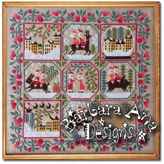 Santa's Trips Counted Cross Stitch Pattern by Barbara Ana Designs