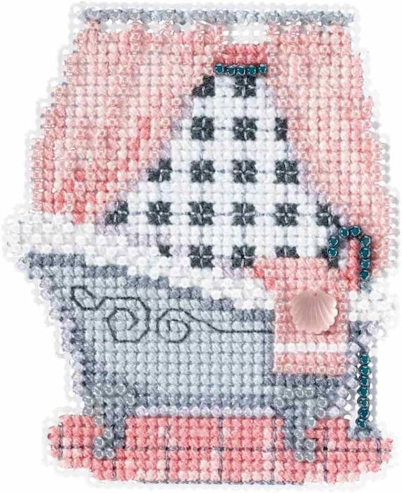 Mill Hill 2018 Spring Bouquet Beaded Cross Stitch kit ~ Classic Bathtub ~ MH181814
