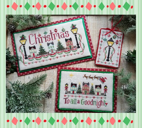 Christmas Street Counted Cross Stitch Pattern Leaflet by Waxing Moon Designs