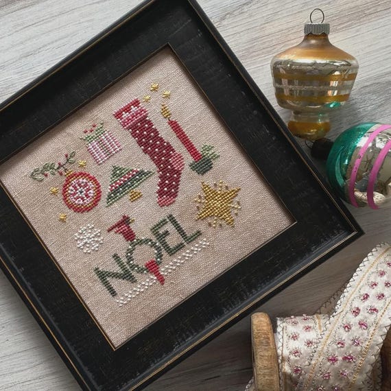 Doodles: Christmas Counted Cross Stitch Pattern by Heart in Hand embellishment included - Printed pattern