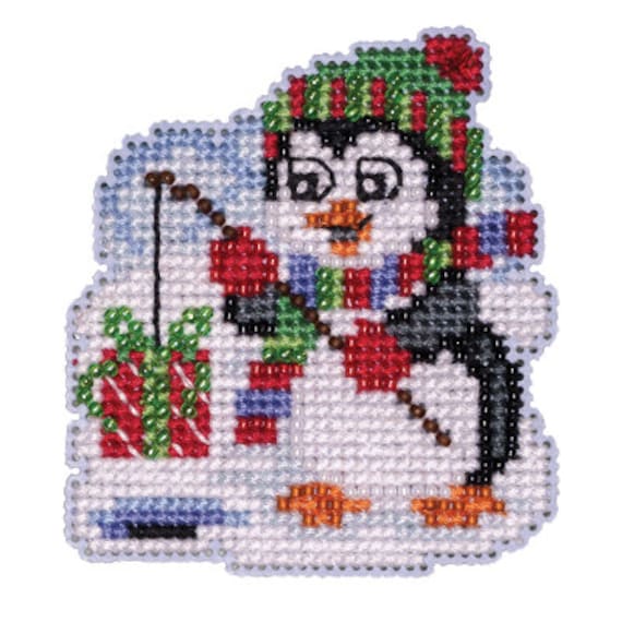 Mill Hill 2023 Winter Holiday Beaded Cross Stitch Kit ~ Fishing Penguin