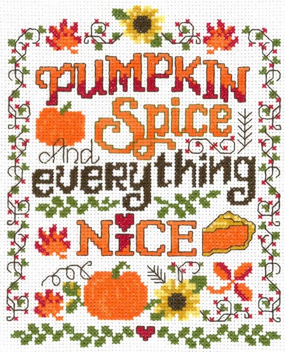 Pumpkin Spice Counted Cross Stitch Pattern by Ursula Michael