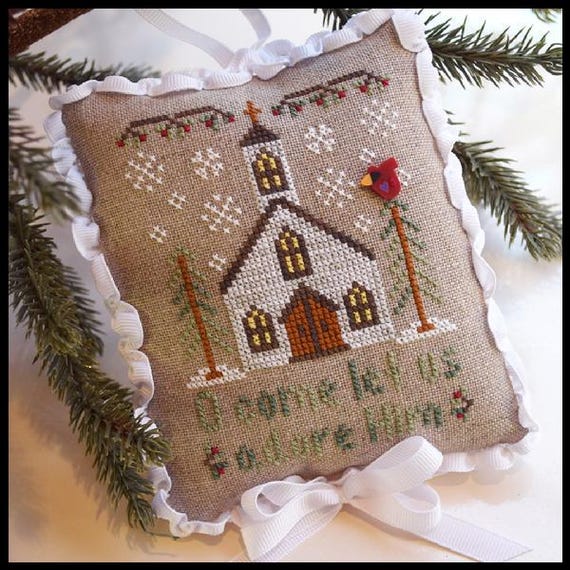 Let Us Adore Him Counted Cross Stitch Pattern by Country Cottage Needleworks