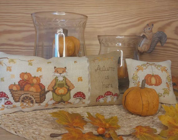 Autumn is Here Counted Cross Stitch Pattern by Serenita di Campagna - Printed pattern CV238