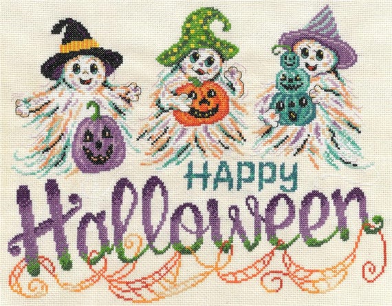 Boo Crew & Pumpkins Too!  Counted Cross Stitch Pattern by Ursula Michael