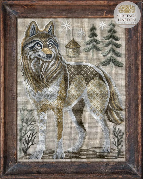 Cottage Garden Samplings Counted Cross Stitch Pattern ~ A Year in the Woods II ~ The Wolf #1