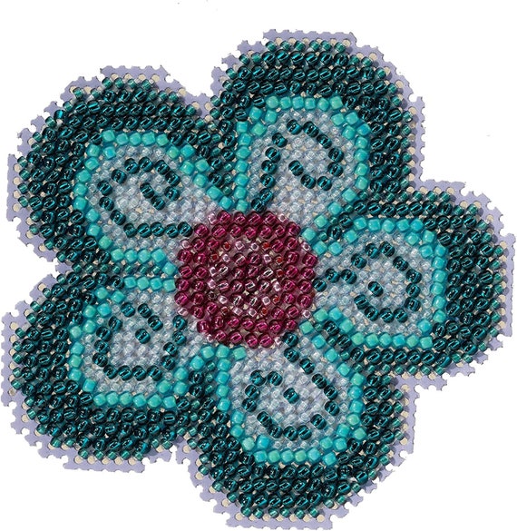 Mill Hill Springtime Beaded Cross Stitch Kit ~ Aqua Flower ~ MH21-2213