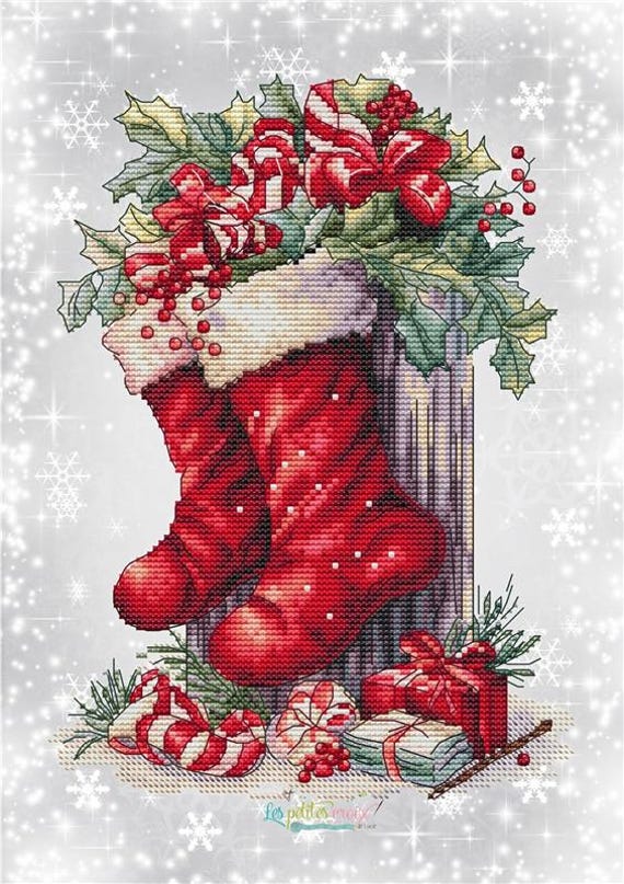 Waiting for Christmas counted cross stitch leaflet by Les petites Croix de Lucie