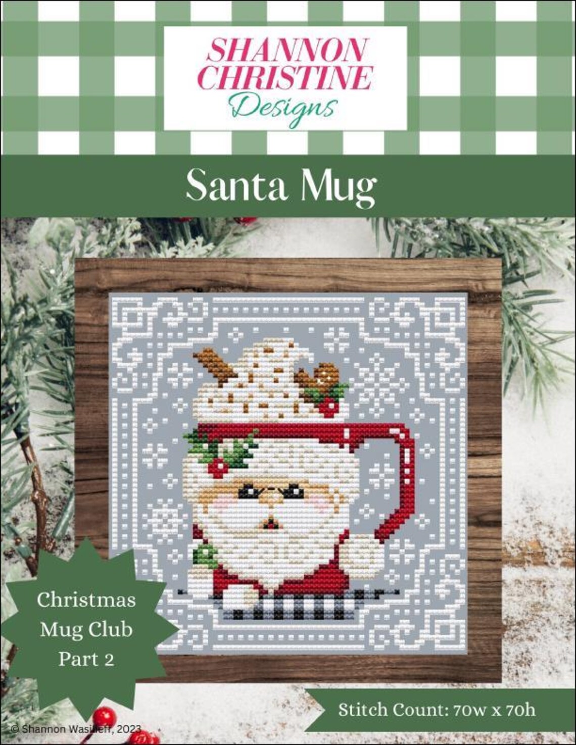 Shannon Christine Designs Counted Cross Stitch Pattern ~ Santa Mug ...