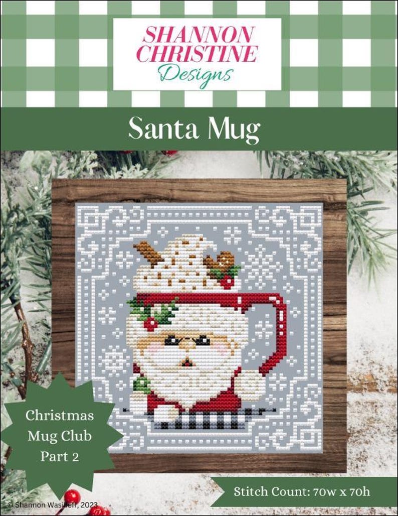 Shannon Christine Designs Counted Cross Stitch Pattern ~ Santa Mug ...