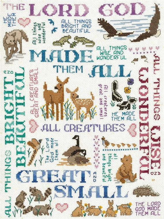 All Creatures Great & Small Counted Cross Stitch Pattern designed by Connie Abel