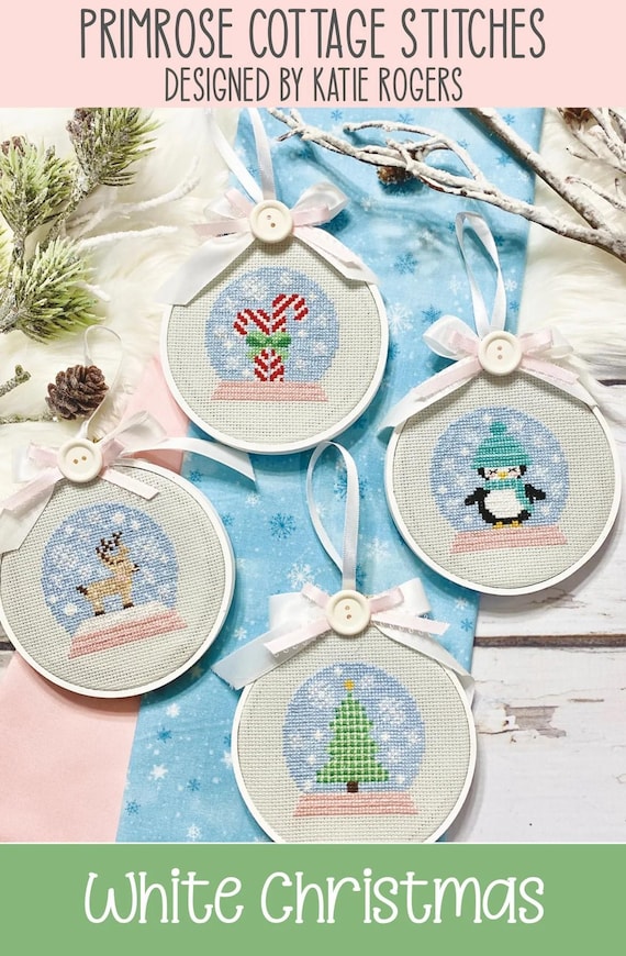 White Christmas 2022 Counted Cross Stitch Pattern ~ Primrose Cottage Stitches