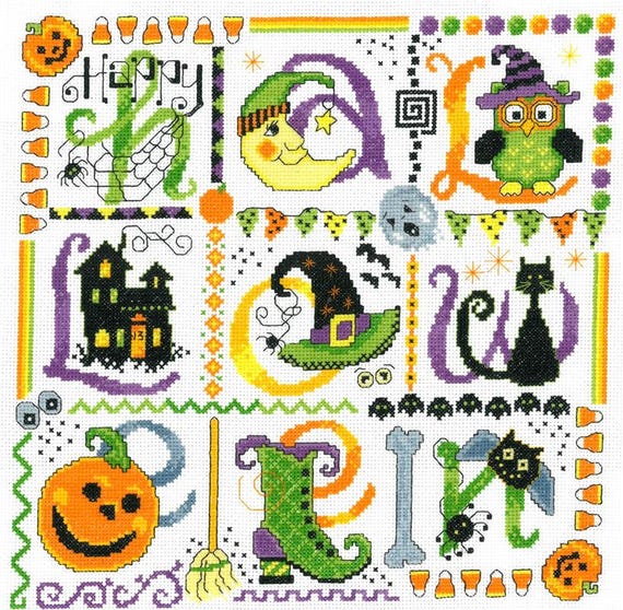 Tic Tac Halloween Counted Cross Stitch Pattern by Ursula Michael #3199 - Printed Pattern