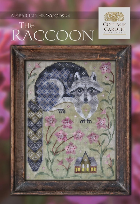 Cottage Garden Samplings Counted Cross Stitch Pattern ~ A Year in the Woods ~ The Raccoon #4