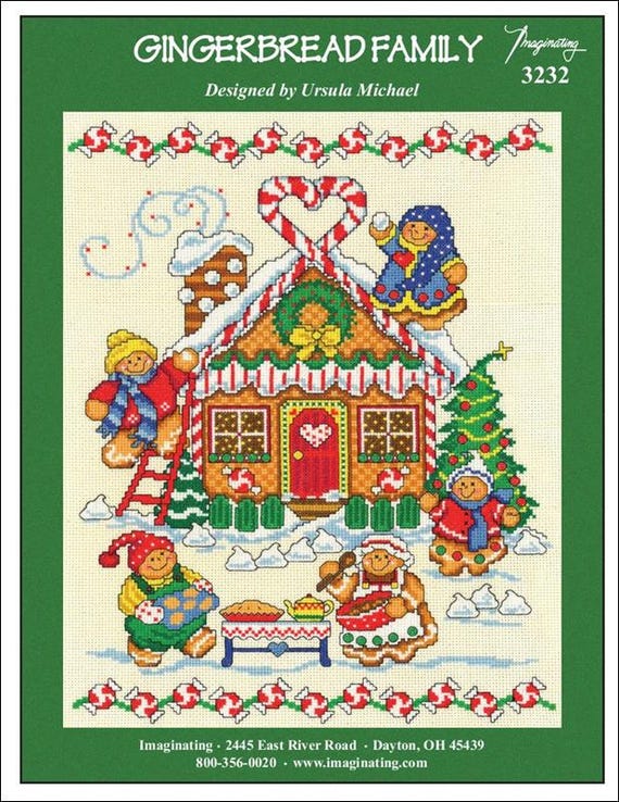 Gingerbread Family Counted Cross Stitch Pattern designed by Ursula Michael