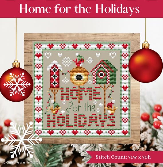 Shannon Christine Designs Counted Cross Stitch Pattern Booklet ~ Home for the Holidays (C)