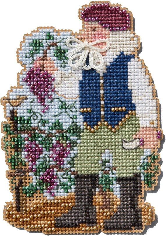 Mill Hill 2024 Mediterranean Santa Beaded Cross Stitch Kit ~ Vineyard Santa
