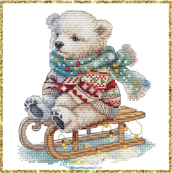 Winter Bear 2 counted cross stitch leaflet by Les petites croix de Lucie
