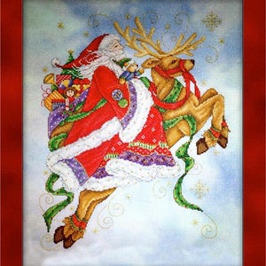 Santa&#39;s Magical Journey Counted Cross Stitch Pattern by Joan Elliott Design JE336