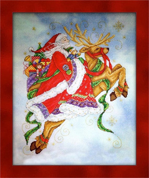 Santa's Magical Journey Counted Cross Stitch Pattern by Joan Elliott Design JE336