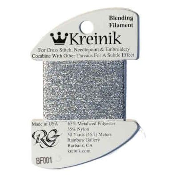 Kreinik Silver BF-001 Blending Filament 50m Metallic thread , 55yds
