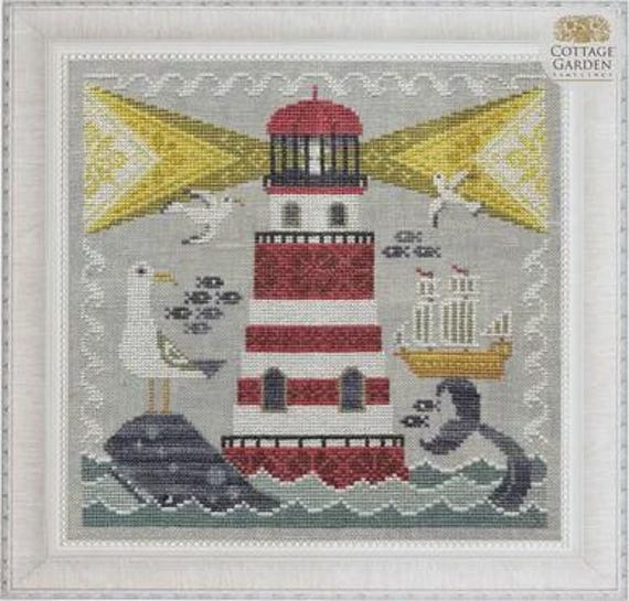 Cottage Garden Samplings Counted Cross Stitch Pattern ~ Lighthouse ~ Fabulous House Series #8
