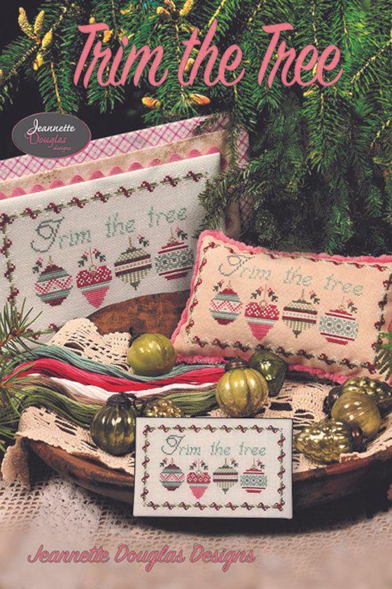 Trim the Tree counted cross stitch pattern by Jeannette Douglas Designs