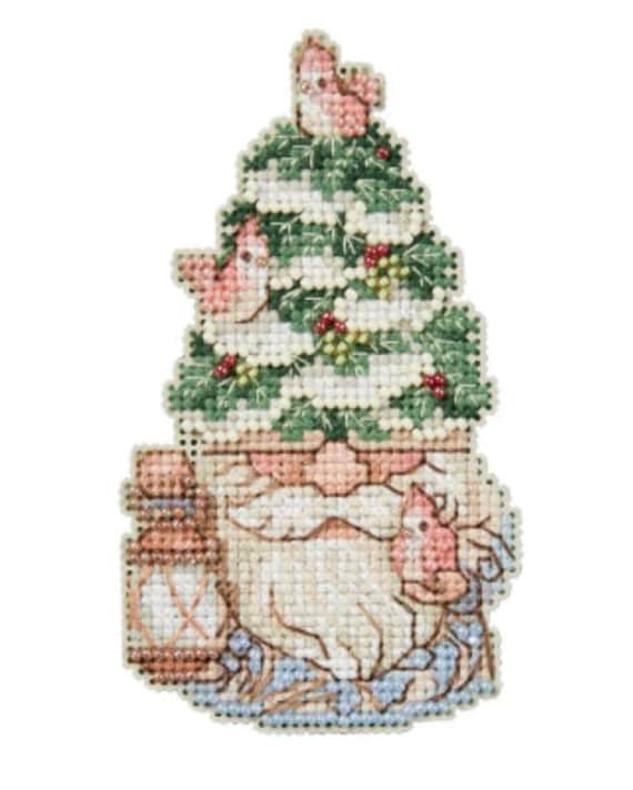 Mill Hill Jim Shore Woodland Gnome Beaded Cross Stitch Kit ~ Evergreen Gnome