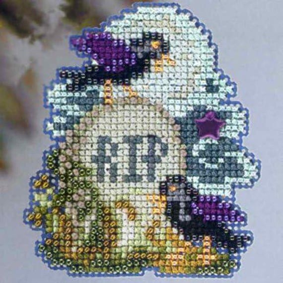 Mill Hill Autumn Harvest Collection Beaded Cross Stitch Kit ~ Tombstone ~ MH18-3203 Complete Kit